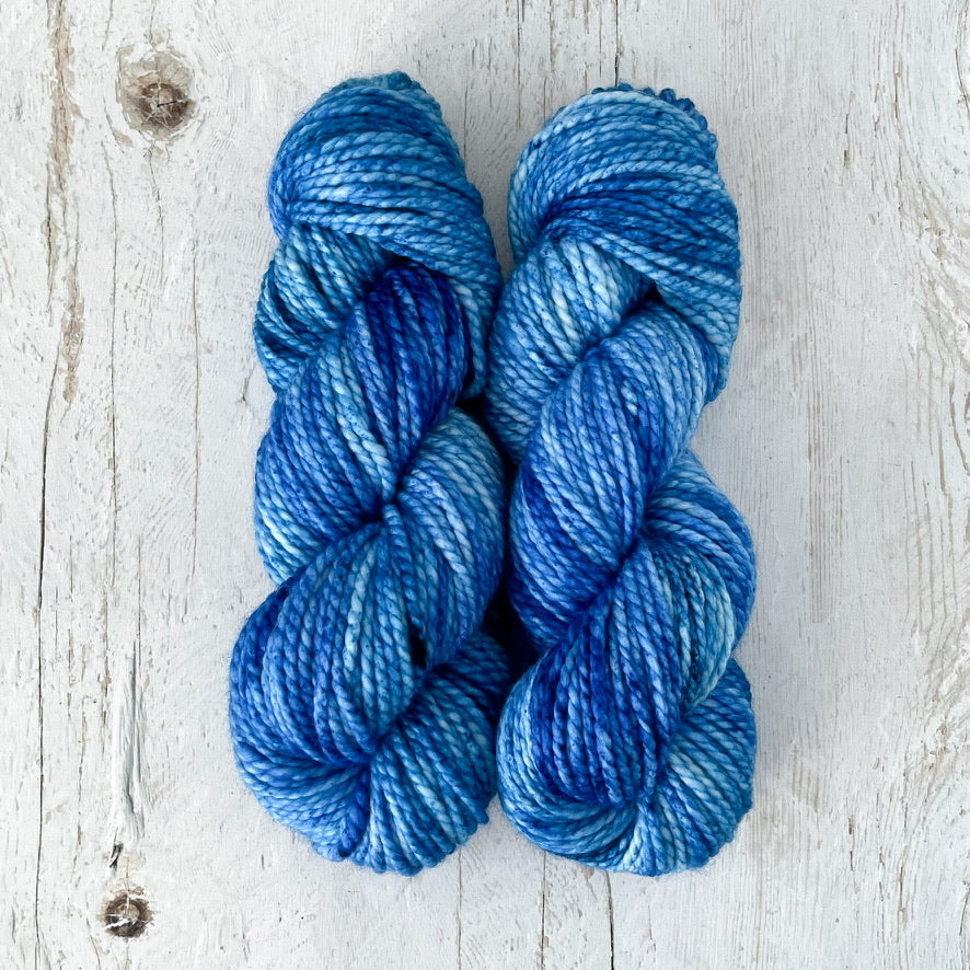 Beyond Blue on chunky sw merino base - ready to ship!