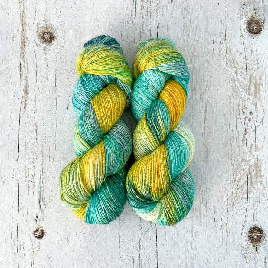 Sunlit Forest - Fingering sw merino-nylon base - ready to ship!