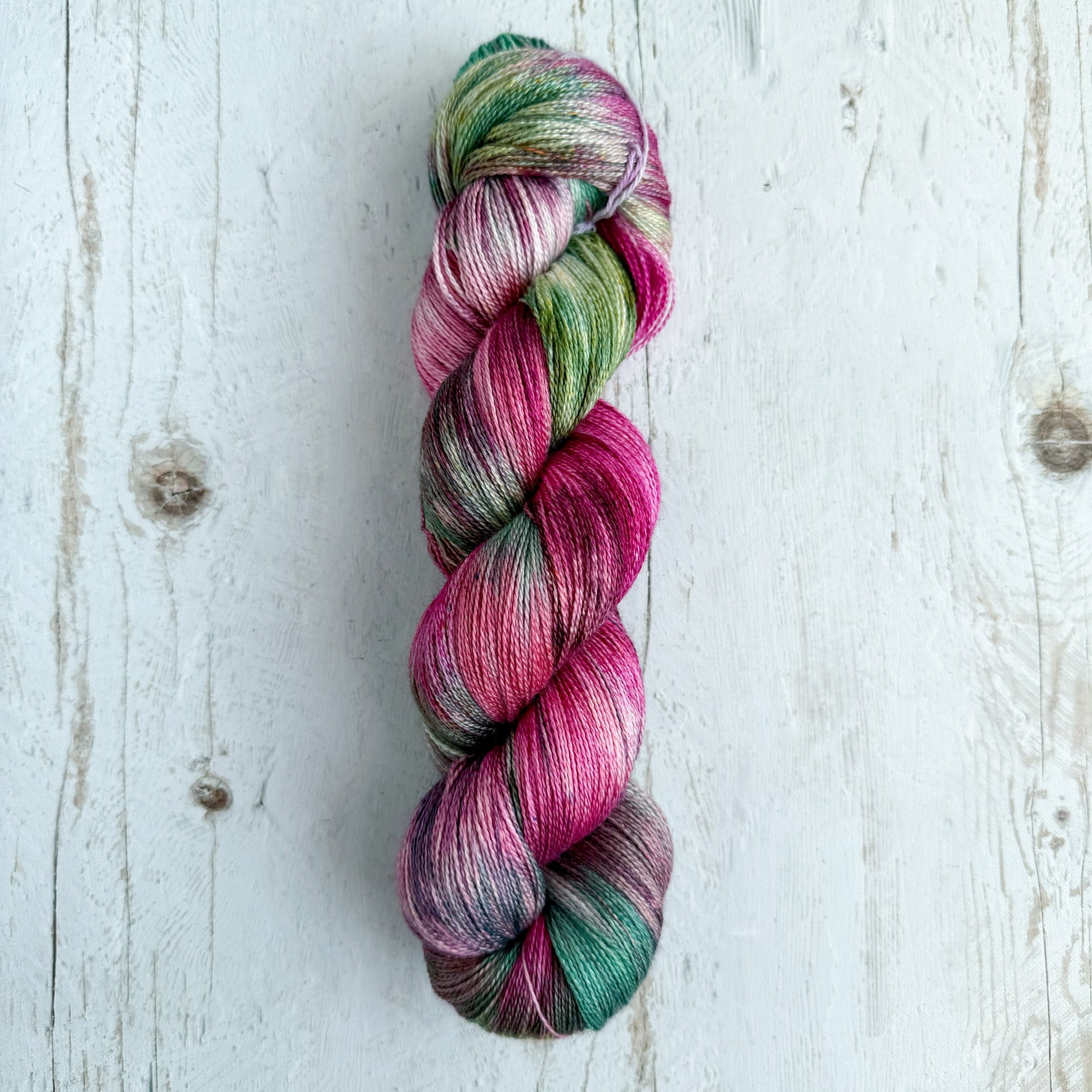 Wild Peony - Lace sw merino-silk base - ready to ship!